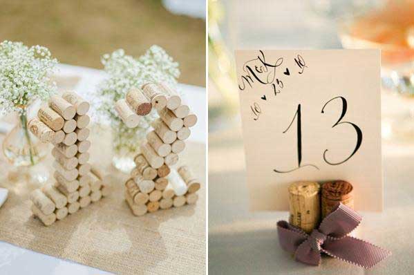 numéro de table original diy a faire sois meme pour decor mariage theme vignoble theme vin